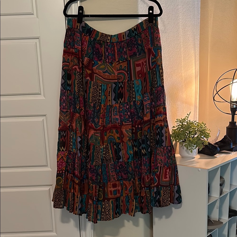 Multicolor Patterned Women's Skirt size L/XL